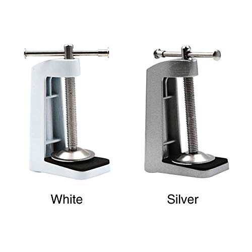 Base Fija Abrazadera, Antideslizante Accesorios Soporte Herramientas Acero Inoxidable Brazo Oscilante Mesa Casa Lámpara Rígido Portátil Escritorio Soporte - Blanco, Free Size