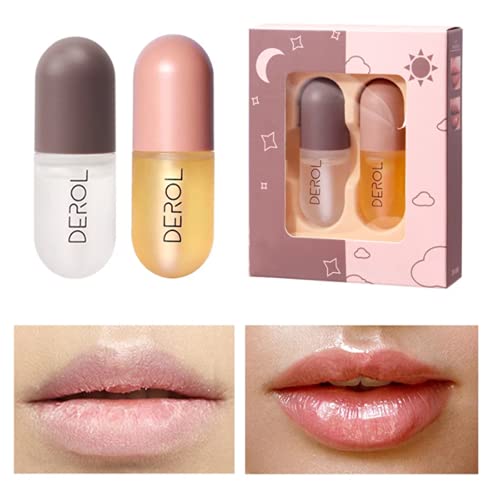 Base humectante con brillo de labios más voluminoso, suero realzador de labios y cuidado de labios natural, cuidado de día y noche, realzador de labios natural para labios más suaves y duraderos