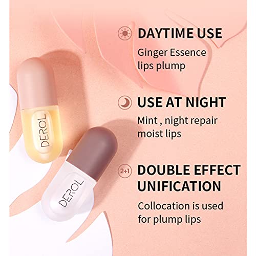 Base humectante con brillo de labios más voluminoso, suero realzador de labios y cuidado de labios natural, cuidado de día y noche, realzador de labios natural para labios más suaves y duraderos