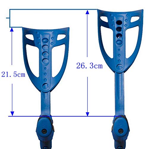 Bastón para caminar Muletas ergonómicas para el antebrazo: ajustables, plegables, ergonómicas, amortiguadoras, antideslizantes, plataformas de apoyo para las rodillas, rojo (color: azul)