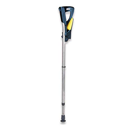 Bastón para caminar Muletas ergonómicas para el antebrazo: ajustables, plegables, ergonómicas, amortiguadoras, antideslizantes, plataformas de apoyo para las rodillas, rojo (color: azul)