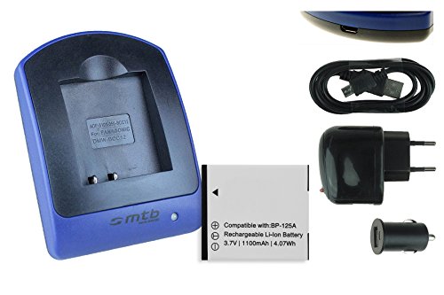 Baterìa + Cargador (USB/Coche/Corriente) IA-BP125A para Samsung HMX-M20, Q100, Q130, Q200, QF30, QF320, T10, T11 Ver Lista!