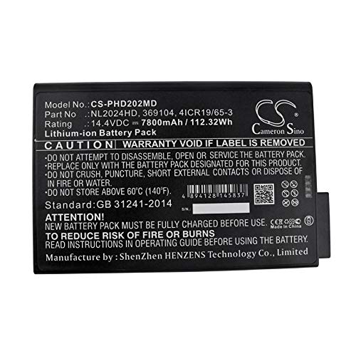 Batería de repuesto para concentradores de oxígeno Philips EverGo, EverGo REF 900-12, Respironics EverGo, Respironics SimplyGo, Sparq 14.4V/7800mA