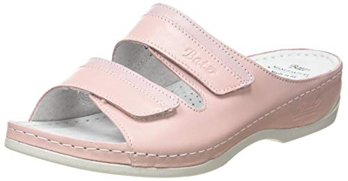 Batz Rea Sandalias Zuecos Zapatillas Zapatos de Cuero Mujer, Rosa, EU 39