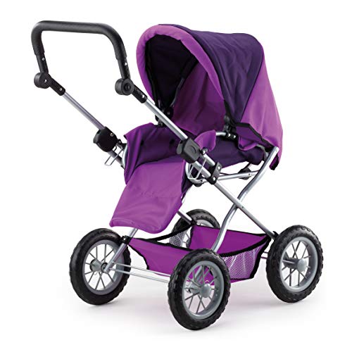 Bayer Design 15012Ab, Cochecito de Muñecas, Plegable, Ajustable, Transformable, Combolsa, Cama, Porta, Lila, Color