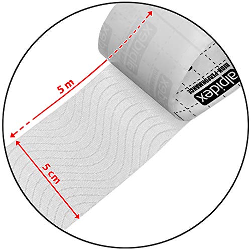 BB Sport 3 Rollos Cinta Kinesiología Tape 5 m x 5 cm Cinta Muscular E- Book Ejemplos Aplicación, Color:blanco