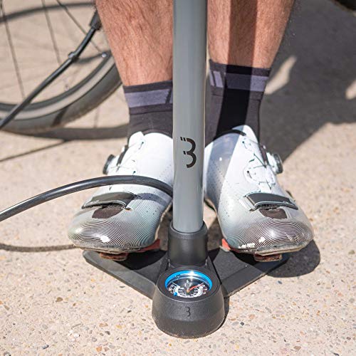 BBB Airboost BFP-21 Bomba Inflador de Pie para Bicicletas, Gris, Talla Única