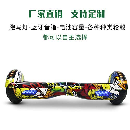 BBGSFDC Niños Adulto Balance Scooter Scooter eléctrico niños 6.5 Pulgadas Bluetooth Música Pensamiento Somatosensory Twisting Coche Smart Scooter