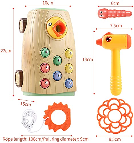 BBLIKE Juguetes Montessori educativos Juguetes niños 2 3 4 años Bebes, 3 en 1 Juguetes Martillo Juego magneticos Desarrollo de con Colores Que Desarrolla Habilidades Cognitivas (sin Electricidad) (B)