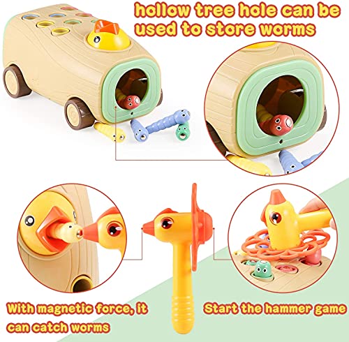 BBLIKE Juguetes Montessori educativos Juguetes niños 2 3 4 años Bebes, 3 en 1 Juguetes Martillo Juego magneticos Desarrollo de con Colores Que Desarrolla Habilidades Cognitivas (sin Electricidad) (B)