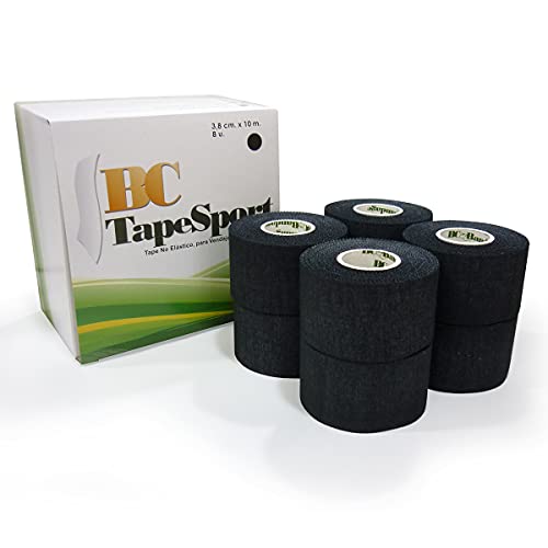 BC Tape Sport Caja de 8 rollos 3,8 cm x 10 m (Negro)