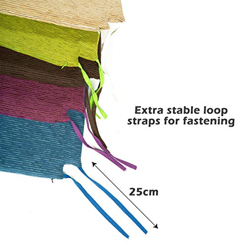 BCASE, Pack de 6 Cojines de Asiento y Silla Espuma Fantasy, 40x40cm, Desenfundable con Cremallera, Cómodos, Resistentes, Fácil de Limpiar, para Cocina, Cuarto, Etc. Verde