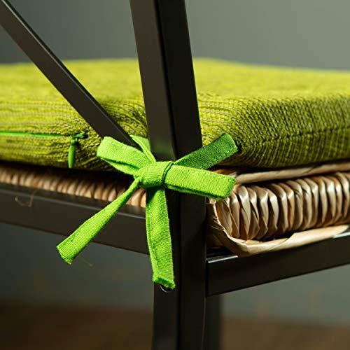 BCASE, Pack de 6 Cojines de Asiento y Silla Espuma Fantasy, 40x40cm, Desenfundable con Cremallera, Cómodos, Resistentes, Fácil de Limpiar, para Cocina, Cuarto, Etc. Verde
