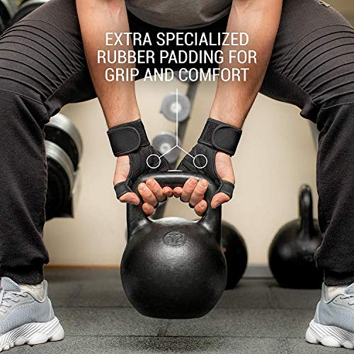 BEAR GRIP - Guantes de entrenamiento abiertos para crossfit, culturismo, callistenia, levantamiento de potencia (negro, S)