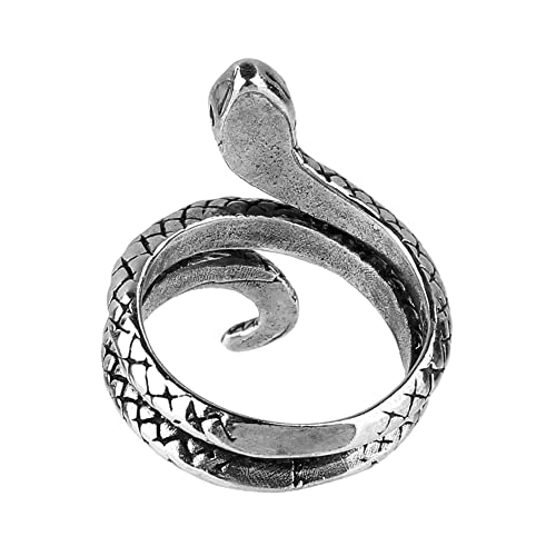 Beauty7 Anillo Retro de Cobre Abierta de Espiral Joyería de Serpiente Bronce Hombres Mujeres Gótico Titanio Anillo Ajustable Tamaño 10-15