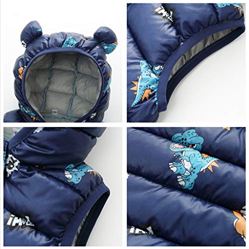 Bebé Chaleco de Abajo Infantil Chaleco de Plumas Invierno Encapuchado Chaquetas Acolchado Ligero sin Mangas Abrigo, 6-12 Meses, 80 CM