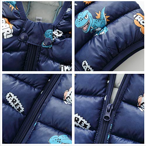 Bebé Chaleco de Abajo Infantil Chaleco de Plumas Invierno Encapuchado Chaquetas Acolchado Ligero sin Mangas Abrigo, 6-12 Meses, 80 CM