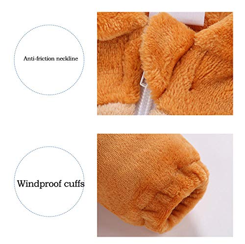 Bebé Saco De Dormir,Saco De Dormir De Una Pieza Recién Nacido, Pijamas De Los Niños Caseros Del Ocio, Mameluco Del Bebé-Marrón_100cm