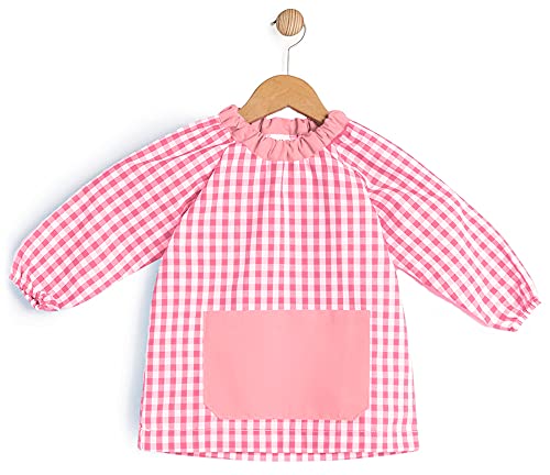 BeBright Bata Escolar Infantil, Baby Escolar Niña y Niño, Babi para Colegio y Guarderías- Fabricado en España (Rosa, 1-2 años)