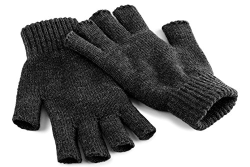 Beechfield - Guantes sin dedos Gris gris oscuro L-XL