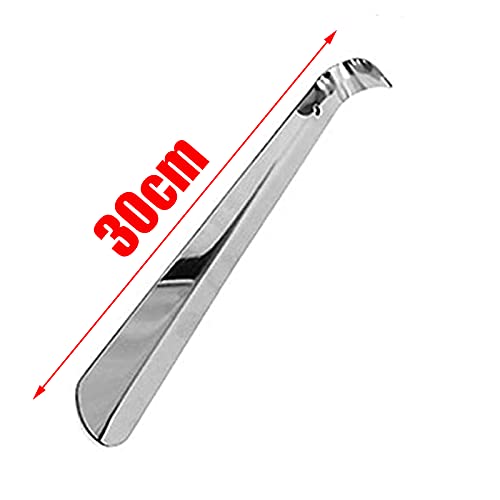 behone 2pcs Calzadores de acero inoxidable, Calzador Pequeño 30 cm de Largo para Zapatos Metálico Acero Robusto Duradero con Gancho Diseño Elegante y Ergonómico de Viaje Cómodo de Usar