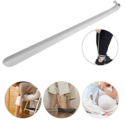 behone 2pcs Calzadores de acero inoxidable, Calzador Pequeño 30 cm de Largo para Zapatos Metálico Acero Robusto Duradero con Gancho Diseño Elegante y Ergonómico de Viaje Cómodo de Usar