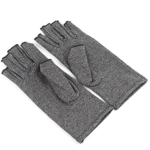 Bellaluee Guantes de protección contra la presión Guantes de protección contra la Artritis de Medio Dedo para Hombres y Mujeres Guantes para aliviar el Dolor Guantes para Dedos Abiertos de muñeca (L)