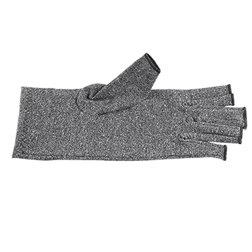 Bellaluee Guantes de protección contra la presión Guantes de protección contra la Artritis de Medio Dedo para Hombres y Mujeres Guantes para aliviar el Dolor Guantes para Dedos Abiertos de muñeca (L)