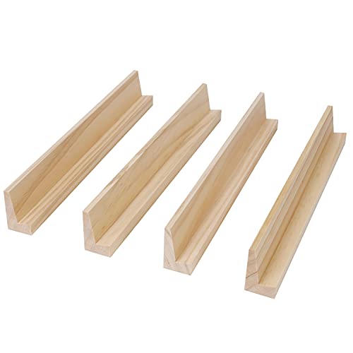 Belle Vous Soporte Fichas Domino (Pack de 4) 33,6 x 2,8 x 4,7 cm - Bandejas Profesional para Fichas de Dominó de Madera - Soporte Cartas Juego de Mesa, Piezas de Palabras, Tren Mexicano, Mahjong