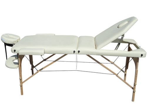 BELTOM Camilla de Masaje 3 Zonas Nuevo Modelo portatil Mesa Cama Banco Plegable Reiki - Crema