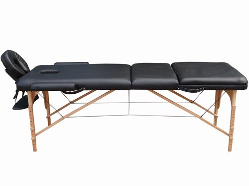 BELTOM Camilla de Masaje 3 Zonas portatil 180 x 56 cm. - Pesa Solo 13.3 kg. y con Accesorios 14,5 kg. - Mesa Cama Banco Plegable Reiki Fsioterapeuta - Negro