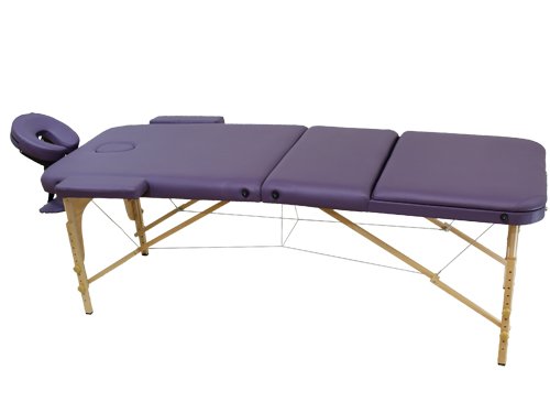 BELTOM Camilla de Masaje 3 Zonas portatil 180 x 56 cm. - Pesa Solo 13.3 kg. y con Accesorios 14,5 kg. - Mesa Cama Banco Plegable Reiki Fsioterapeuta - Purpura