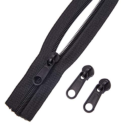 BENECREAT 10m Cremallera de Nylón con 20 PCS Cierre de Cremallera Negra Accesorios Cortable para Manualidad Costura Uso de Hogar