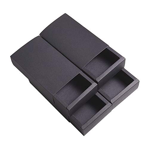 BENECREAT 16 Pack Caja de Cartón Kraft Cajas de Regalo para Fiesta Superior Envase de Joyería - Negro 17.2x10.2x4.2cm