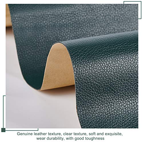 BENECREAT Parche de Reparación de Cuero Adhesivo 60x30cm para Sofá, Sofá, Asiento de Coche, Muebles (Verde Oscuro, 0.8mm de Espesor)