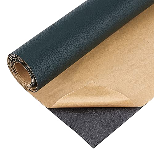 BENECREAT Parche de Reparación de Cuero Adhesivo 60x30cm para Sofá, Sofá, Asiento de Coche, Muebles (Verde Oscuro, 0.8mm de Espesor)