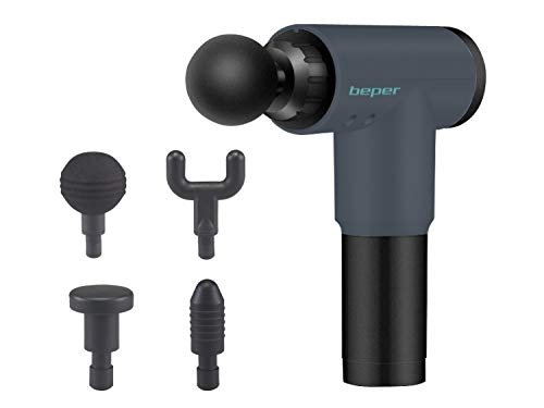 BEPER P302MAS001 Pistola Masaje, Masajeador de percusión recargable Masajeador de Percusión Profundo para Relajación Recuperación Fatiga, Masajeador de Mano Electrico con 6 velocidad