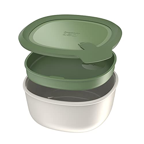 Berghoff 3950221 Conjunto Ensaladera Picnic, Bandeja Y Recipiente Para Salsa, Apto Frigorífico, Microondas, Lavavajillas, Blanco Verde