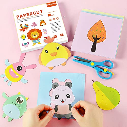 Berry President Juego de actividades de corte de papel con tijeras, tijeras para niños, tijeras de bricolaje para niños y niñas en el jardín de infancia