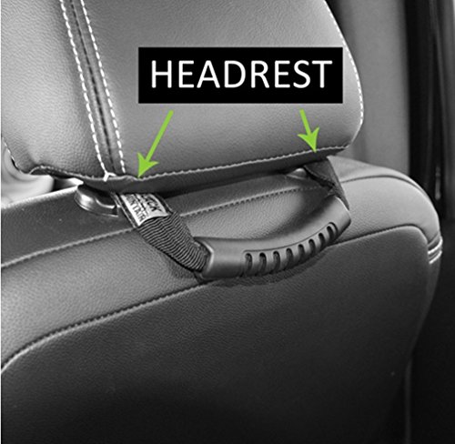 Beside_Auto 4 piezas negro Ultimate asiento trasero de coche agarre tirador con agujero