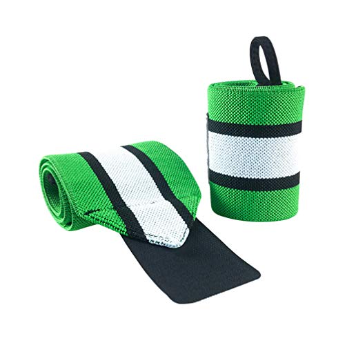 BESPORTBLE 1 par de Brazaletes de Soporte de Compresión de Muñeca para Ejercicios de Levantamiento de Pesas Tendinitis Túnel Carpiano Artritis Alivio del Dolor de Muñeca (Estilo Verde Blanco)