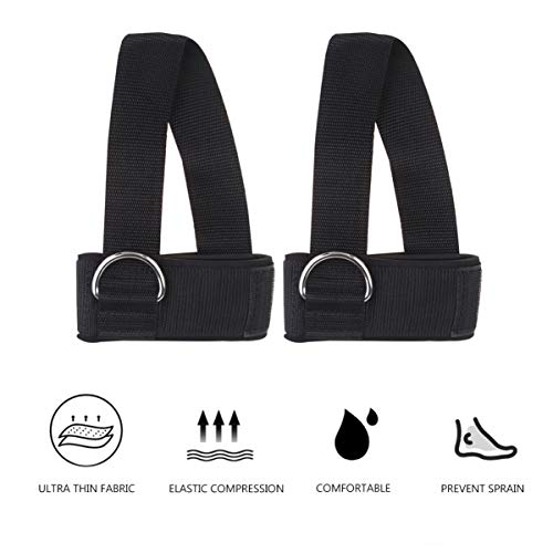 BESPORTBLE 2 Piezas Correa de Tobillo de Gimnasio Anillo D Puños de Tobillo Ejercicios de Piernas Levantamiento de Pesas Vendas de Tobillo Correa Equipo de Fitness para Mujeres Hombres