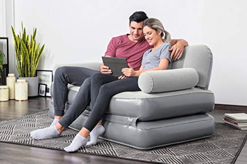Bestway Sillón de Relax y Tumbona, Gris, 188 x 152 x 64 cm