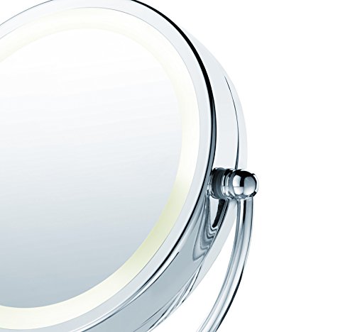 Beurer BS69 - Espejo maquillaje con luz, pivotante, con luz LED brillante, color plata