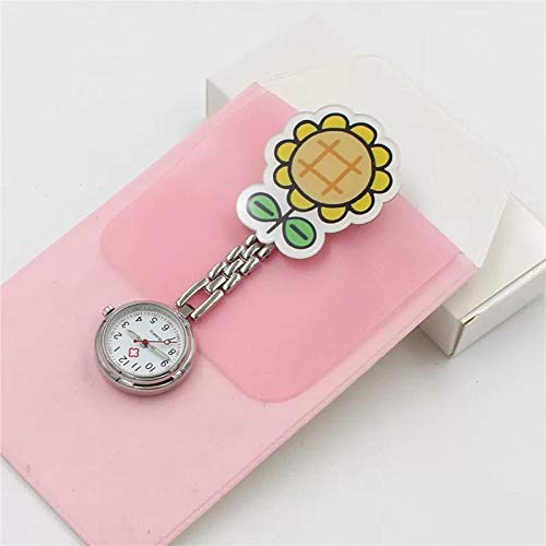 B/H Medico Reloj de Bolsillo para Doctor,Reloj de Bolsillo de Enfermera Simple,Reloj de Estudiante,Lindo Reloj de Pulsera con Cofre-L,Reloj de Bolsillo Enfermera Cuarzo