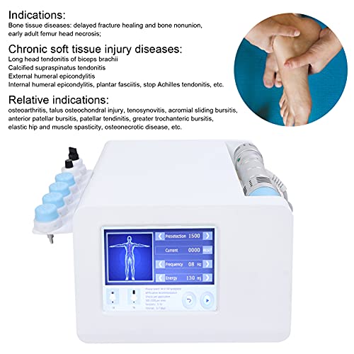 BHDK Shockwave ED Therapy Machine, 180W Shock Wave Therapy Machine Masajeador Muscular Pistola de Masaje Tejido Profundo con 6 Cabezales de Masaje para Tratamientos de Disfunción Eréctil(EU)