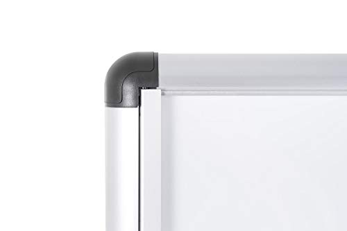 Bi-Office Boletín Enclore Extra, Superficie magnética en acero lacado, Tablón de anuncios con puerta con bisagras para aluminio interior, 748 x 686 mm - 6xA4