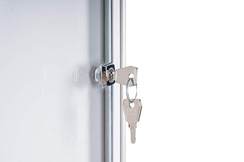 Bi-Office Boletín Enclore Extra, Superficie magnética en acero lacado, Tablón de anuncios con puerta con bisagras para aluminio interior, 748 x 686 mm - 6xA4