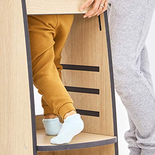 BianconiglioKids Torre de Aprendizaje Trusty, Ajustable en 4 Posiciones DualLock con Sistema Patentado de Seguridad KIDSAFE (Roble)