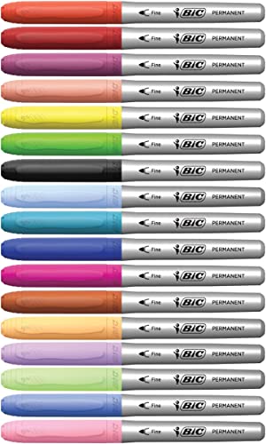 BIC Intensity - Rotuladores Permanentes - Varios Colores Intensos/Pastel/Metalizados, óptimo para regalo, Caja de 24